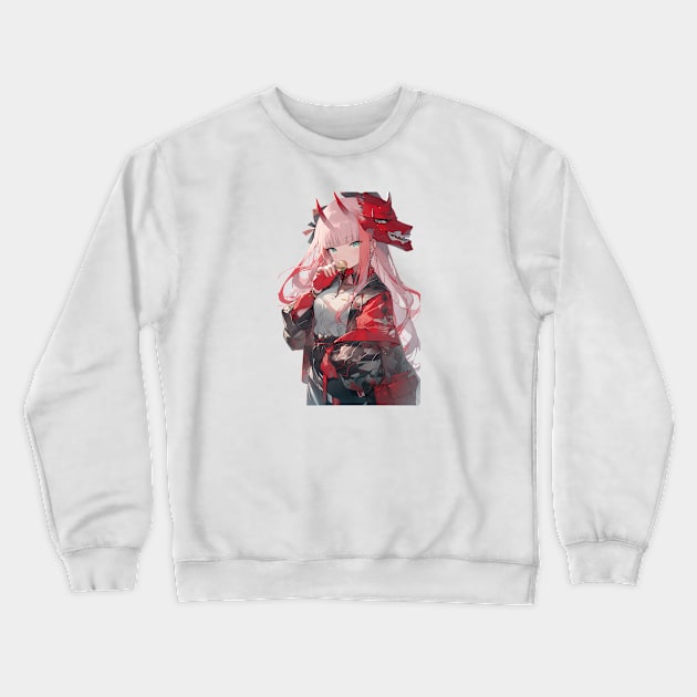 Darling in the Franxx Zero Two in Japanese Kimono Crewneck Sweatshirt by cocorf